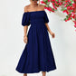 Balloon Sleeve Off-Shoulder Midi Dress