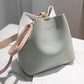 Contrast Wide Shoulder Strap Single-shoulder Bucket Bag - Eccentric You