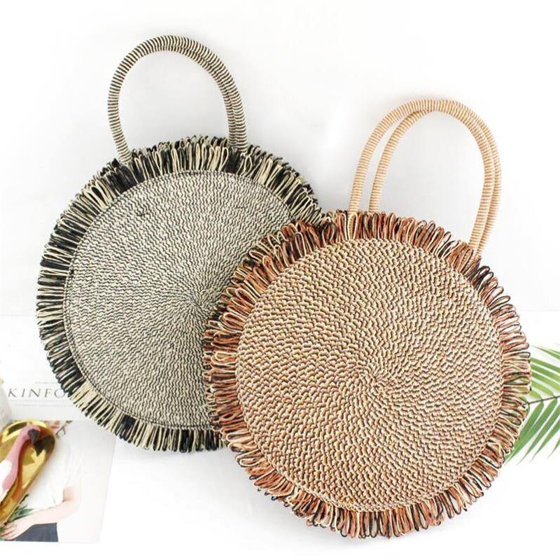 Round Fringed Straw Bag - Eccentric You