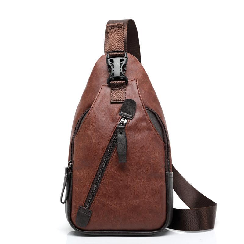 Retro Leather Sling Chest Bag - Eccentric You