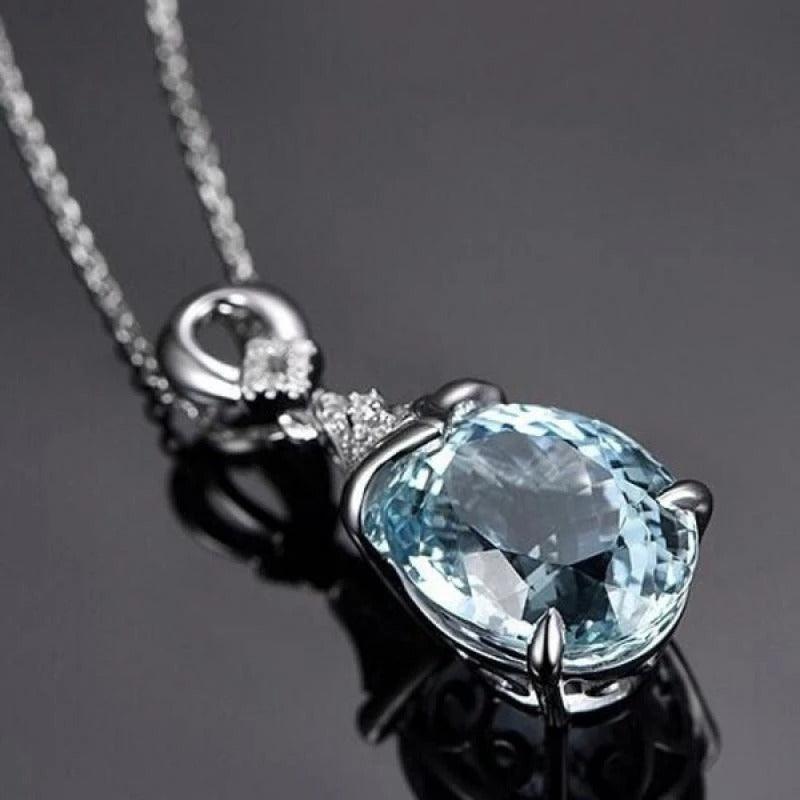 AQUAMARINE Silver Mermaid Necklace - Eccentric You