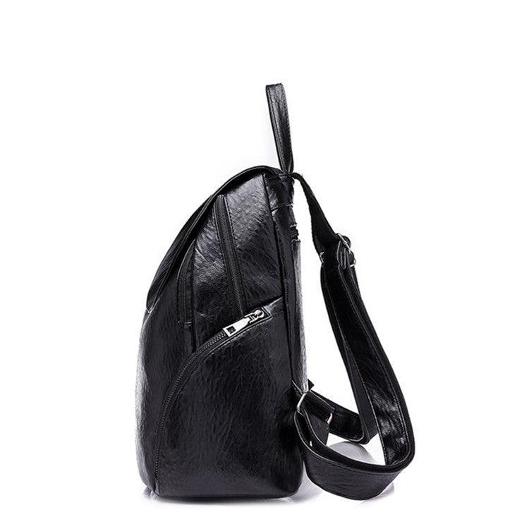 black leather large backpack women& 39 Women's Vegan Leather Backpack Anti-theft large capacity bag – Eccentric You