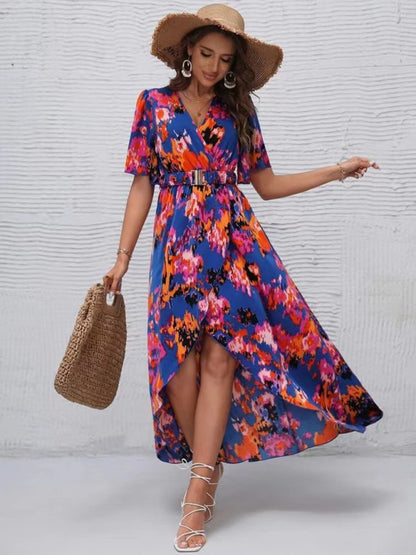Classic V-Neck Irregular Summer Dress