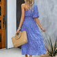 Simona Printed One-Shoulder Long Dress